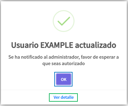 Vista previa del mensaje 'pendiente de autorización'
